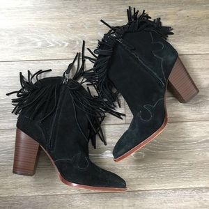 Sam Edelman Black Fringe Boots / Heels